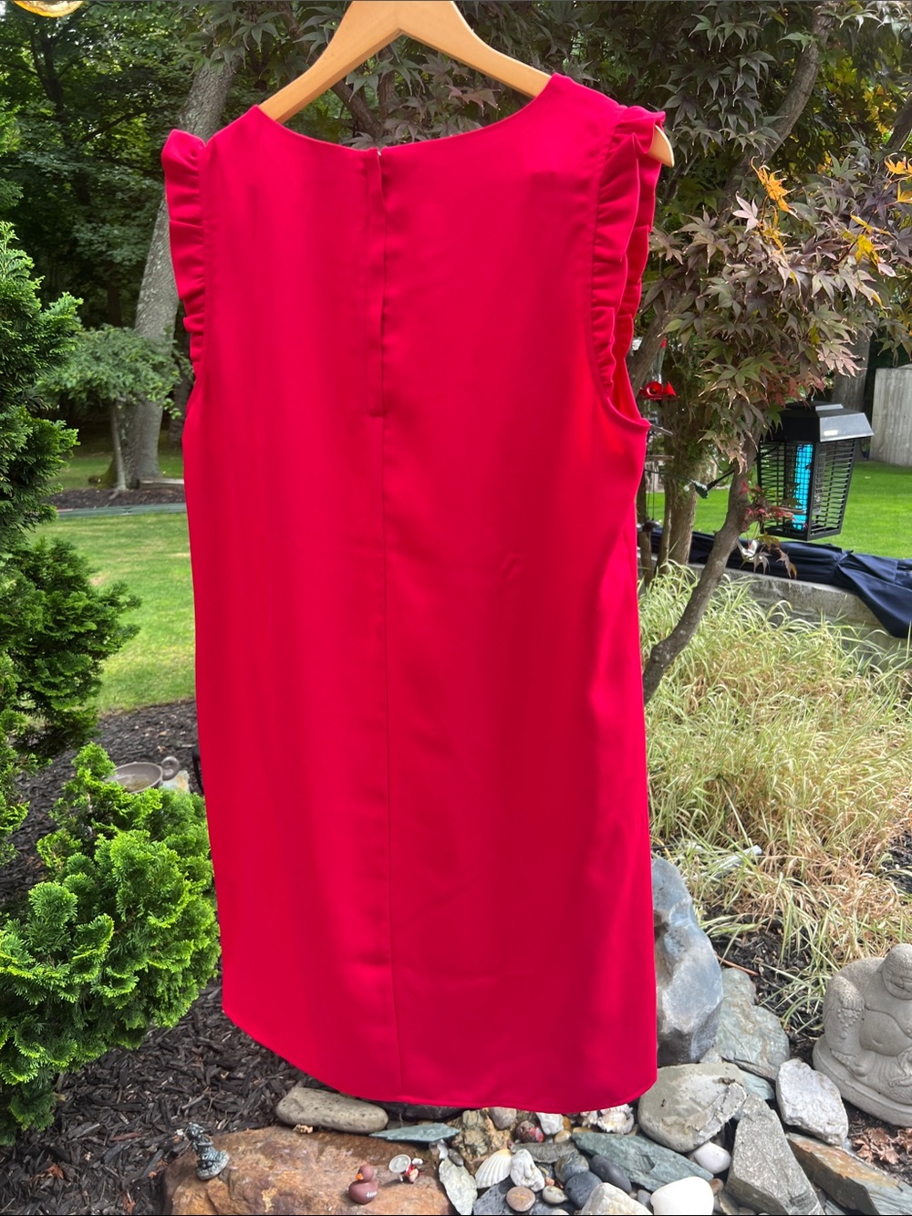 Nicole Miller Ruffle-Shoulder Dress - Picture 6 of 7